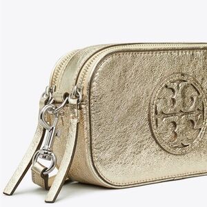 Tory Burch Miller Metallic Mini Crossbody Bag Gold